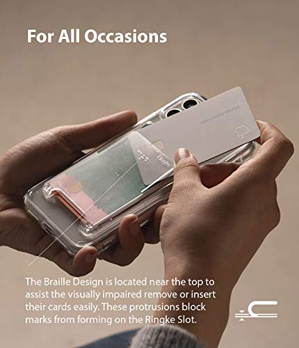 Ringke Slot Card Holder (2 Pack) Designed for Smartphones, Adhesive Stick On Wallet Case Minimalist Slim Hard Premium Credit Card Cash Sleeve - Clear Mist from Ringke