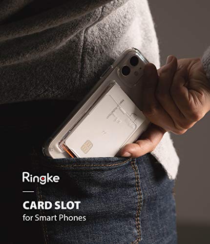 Ringke Slot Card Holder (2 Pack) Designed for Smartphones, Adhesive Stick On Wallet Case Minimalist Slim Hard Premium Credit Card Cash Sleeve - Clear Mist from Ringke