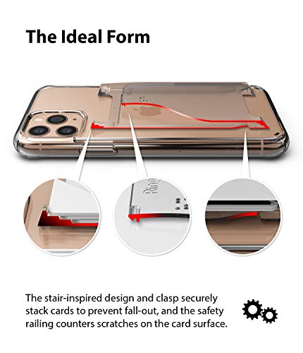 Ringke Slot Card Holder (2 Pack) Designed for Smartphones, Adhesive Stick On Wallet Case Minimalist Slim Hard Premium Credit Card Cash Sleeve - Clear Mist from Ringke