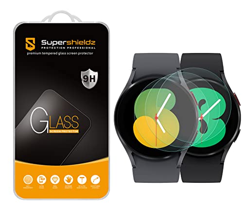 Supershieldz (3 Pack) Designed for Samsung Galaxy Watch 6 (40mm) / Galaxy Watch 5 (40mm) / Galaxy Watch 4 (40mm) Tempered Glass Screen Protector, Anti Scratch, Bubble Free from Supershieldz