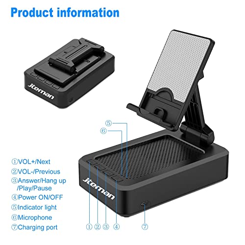 Cell Phone Stand with Wireless Bluetooth Speaker and Anti-Slip Base HD Surround Sound Perfect for Home and Outdoors with Bluetooth Speaker for Desk Compatible with iPhone/ipad/Samsung Galaxy by KalaMax