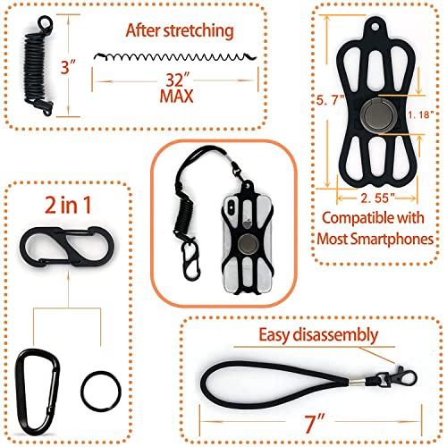 NEECONG Rugged Phone Lanyard Holder, Universal Fishing Phone Tether and Ring Grip, Protect Phone Tether Compatible with Most Smartphones by NEECONG