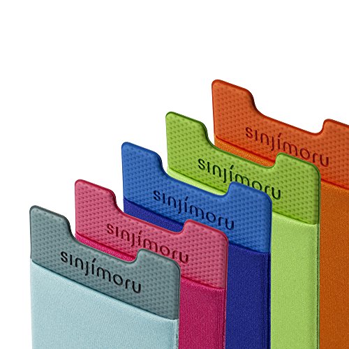 Sinjimoru Basic Cell Phone Wallet Stick on, Phone Card Holder for Back of Phone Functioning as Adhesive iPhone Wallet & iPhone Card Holder. Sinji Pouch Basic 2 Black by Sinjimoru