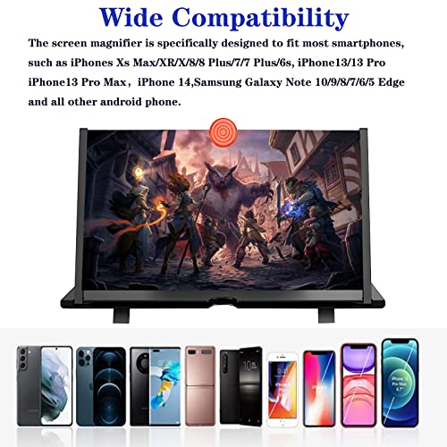 16" Screen Magnifier for Cell Phone - Mobile Phone 3D HD Magnifying Projector Screen Enlarger for Movies, Videos and Gaming â Foldable Phone Stand with Screen AmplifierâCompatible with All Phones by Fopudy