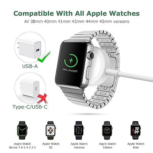 Upgrade Watch Charger 5.0 ft /1.5 m for iWatch Portable Wireless Charging Cable Compatible with Apple Watch Series SE/7/6/5/4/3/2/1 by DDUAN