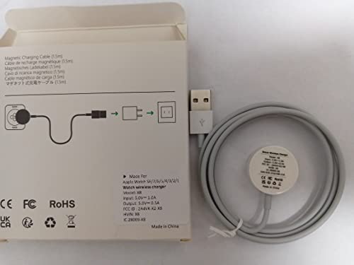 Upgrade Watch Charger 5.0 ft /1.5 m for iWatch Portable Wireless Charging Cable Compatible with Apple Watch Series SE/7/6/5/4/3/2/1 by DDUAN