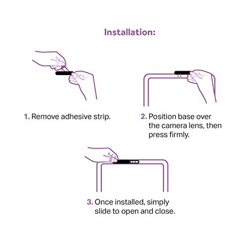 C-Slide Razor Webcam Cover 3 Pack | Ultra-Thin Sliding Camera Blocker | 2.38â x 0.48â by 0.8mm Thin | Camera Blocker for Computers, Tablets, Echos, Chromebook & More | Make Security a Priority | Black by C-SLIDE