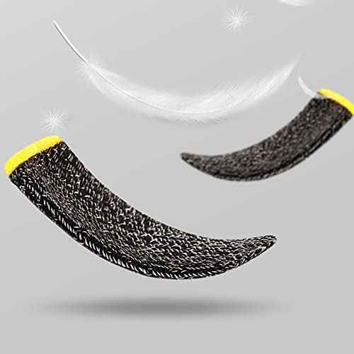 8 Pack Gaming Finger Sleeves for Mobile Gaming, 0.3mm Silver Fiber, Smooth Operation, Anti-Sweat, Extremely Thin, Nuozme Finger Sleeves Fit Mobile Phone Tablet Devices(Black) by Nuozme