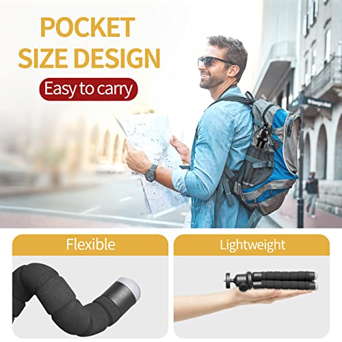 Sensyne Phone Tripod, Flexible Cell Phone Tripod with Phone Holder and Wireless Remote, Mini Travel Tripod Stand, Compatible with All Cell Phones, Cameras (Black) by sensyne