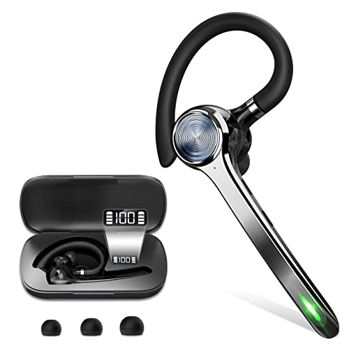HEIBAS Bluetooth Headset, Wireless Bluetooth Earpiece with 500mAh Charging Case 72 Hours Talking Time Built-in Microphone for iOS Android Cell Phone, V5.1 Hand-Free Headphones for Trucker, Office by Origin qilin