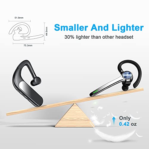 HEIBAS Bluetooth Headset, Wireless Bluetooth Earpiece with 500mAh Charging Case 72 Hours Talking Time Built-in Microphone for iOS Android Cell Phone, V5.1 Hand-Free Headphones for Trucker, Office by Origin qilin