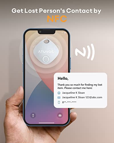 ATUVOS Luggage Tracker, Key Finder, Smart Bluetooth Tracker Pairs with Apple Find My (iOS Only), Item Locator for Bags, Wallets, Keys, Waterproof IP67, Anti-Lost 4 Pack from ATUVOS