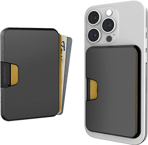 Smartish Wallet for MagSafe iPhones - Side Hustle - Slim Detachable Magnetic Card Holder for Apple iPhone 14/13/12 Models - Black Tie Affair from Smartish