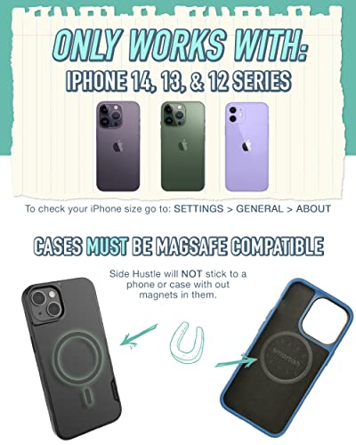 Smartish Wallet for MagSafe iPhones - Side Hustle - Slim Detachable Magnetic Card Holder for Apple iPhone 14/13/12 Models - Black Tie Affair from Smartish