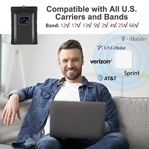 AmSignalBars Cell Phone Booster for Home and Office,Up to 5,000Sq Ft,Cell Phone Signal Booster Kit,Boost 5G 4G LTE Data for Verizon AT&T T-Mobile and All U.S. Carriers, FCC Approved from AmsignalBars