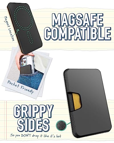 Smartish Wallet for MagSafe iPhones - Side Hustle - Slim Detachable Magnetic Card Holder for Apple iPhone 14/13/12 Models - Black Tie Affair from Smartish