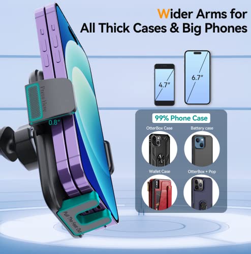 Car Phone Holder Mount, [Military-Grade Suction & Super Sturdy Base] 3 in 1 Universal Phone Mount For Car Dashboard Windshield Air Vent Hands Free Car Phone Mount for iPhone Android All Smartphone by DOLYOFG