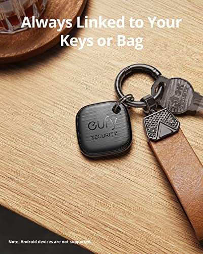 eufy Security by Anker SmartTrack Link (Black, 1-Pack), Android not Supported, Works with Apple Find My (iOS only), Key Finder, Bluetooth Tracker for Earbuds and Luggage, Phone Finder, Water Resistant from Anker