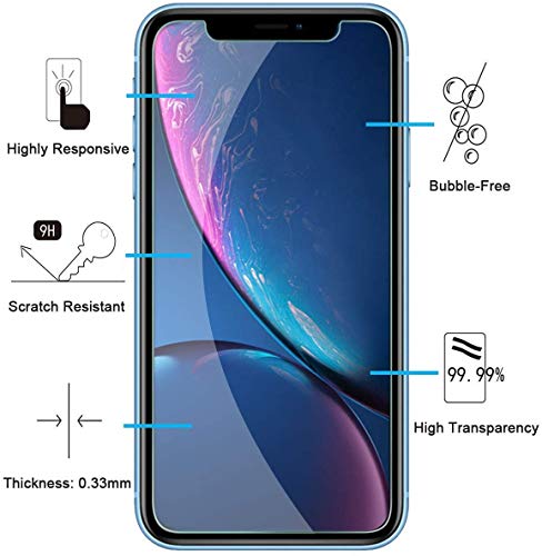 [3 Pack] NEW'C Designed for iPhone 11 and iPhone XR (6.1") Screen Protector Tempered Glass, Case Friendly Anti Scratch Bubble Free Ultra Resistant by NEW'C