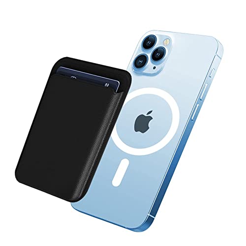 Magnetic Card Wallet Holder with MagSafe for iPhone 14 Pro Max/14 Plus/14 Pro/14, for iPhone 13 Pro Max/13 Pro/13/13 Mini, for iPhone 12/12 Pro/12 Max/12 Mini,Midnight by TWZKG