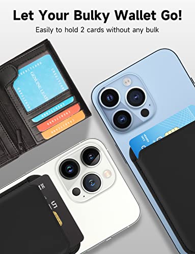 Magnetic Card Wallet Holder with MagSafe for iPhone 14 Pro Max/14 Plus/14 Pro/14, for iPhone 13 Pro Max/13 Pro/13/13 Mini, for iPhone 12/12 Pro/12 Max/12 Mini,Midnight by TWZKG