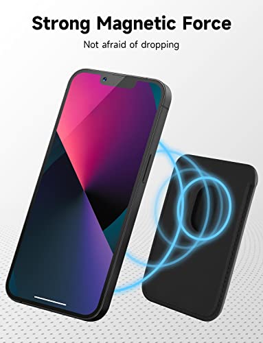 Magnetic Card Wallet Holder with MagSafe for iPhone 14 Pro Max/14 Plus/14 Pro/14, for iPhone 13 Pro Max/13 Pro/13/13 Mini, for iPhone 12/12 Pro/12 Max/12 Mini,Midnight by TWZKG