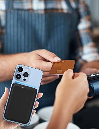 Magnetic Card Wallet Holder with MagSafe for iPhone 14 Pro Max/14 Plus/14 Pro/14, for iPhone 13 Pro Max/13 Pro/13/13 Mini, for iPhone 12/12 Pro/12 Max/12 Mini,Midnight by TWZKG