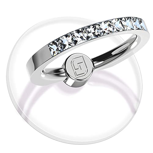 Transparent Phone Ring Holder 2 Pcs, Jsoerpay Clear Cell Phone Ring Holder with Diamond, Finger Grip 360Â°Rotation Compatible with Most of The Phones, Tablet and Case (Silver) by Jsoerpay