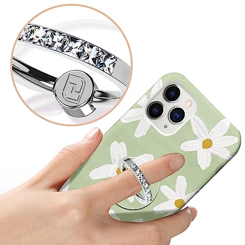 Transparent Phone Ring Holder 2 Pcs, Jsoerpay Clear Cell Phone Ring Holder with Diamond, Finger Grip 360Â°Rotation Compatible with Most of The Phones, Tablet and Case (Silver) by Jsoerpay