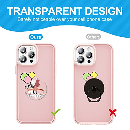 Transparent Phone Ring Holder 2 Pcs, Jsoerpay Clear Cell Phone Ring Holder with Diamond, Finger Grip 360Â°Rotation Compatible with Most of The Phones, Tablet and Case (Silver) by Jsoerpay