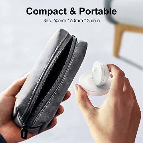 ZAPOGO Portable Magnetic Charging Dock for Apple Watch, Wireless Fast Watch Charger Stand with Charging Cable, Support Nightstand Mode, Compatible with Apple Watch Series 8 7 SE 6 5 4 3 2-White by ZAPOGO