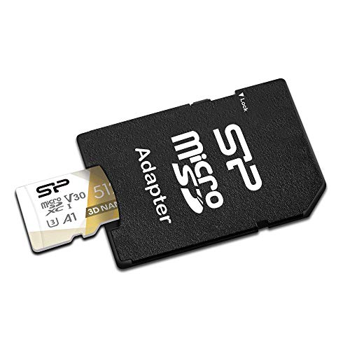 Silicon Power 512GB Micro SD Card U3 SDXC microsdxc High Speed MicroSD Memory Card with Adapter for Nintendo-Switch, DJI Pocket 2 and Drone from SP Silicon Power