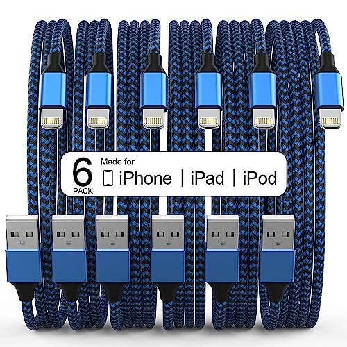 6Pack(3/3/6/6/6/10 FT)[Apple MFi Certified] iPhone Charger Long Lightning Cable Fast Charging High Speed Data Sync USB Cable Compatible iPhone 13/12/11 Pro Max/XS MAX/XR/XS/X/8/7/Plus/6S iPad AirPods from WACAUR