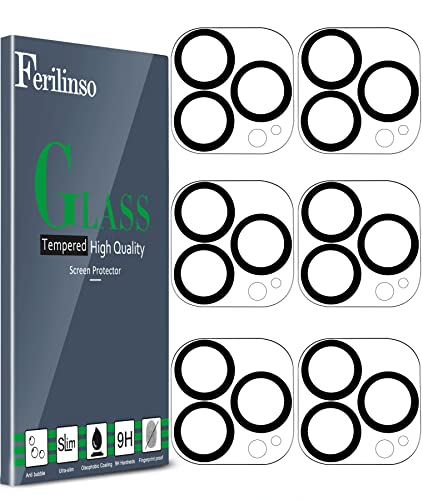 Ferilinso [6 Pack] Camera Lens Protector for iPhone 14 Pro iPhone 14 Pro Max Accessories Camera Cover 9H Glass Unbreakable Protection Case Friendly No Distortion or Difference in Ppcture quality by Ferilinso