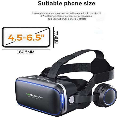 VR SHINECON Virtual Reality VR Headset 3D Glasses Headset Helmets VR Goggles for TV, Movies & Video Games Compatible iOS, Android &Support 4.7-6.53 inch with Remote Control from Dongguan Shinecon industry Co., Ltd.