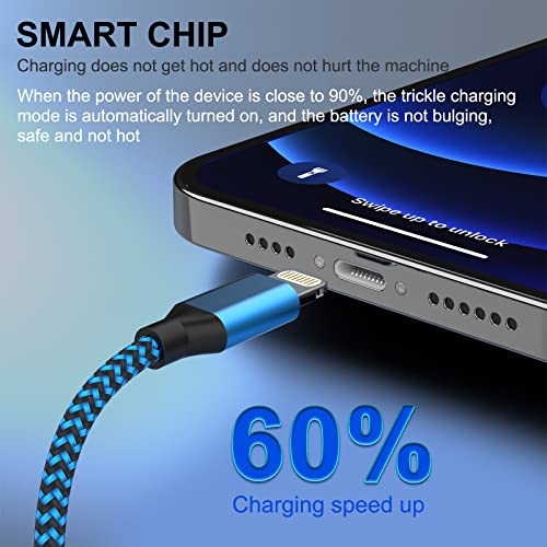 6Pack(3/3/6/6/6/10 FT)[Apple MFi Certified] iPhone Charger Long Lightning Cable Fast Charging High Speed Data Sync USB Cable Compatible iPhone 13/12/11 Pro Max/XS MAX/XR/XS/X/8/7/Plus/6S iPad AirPods from WACAUR