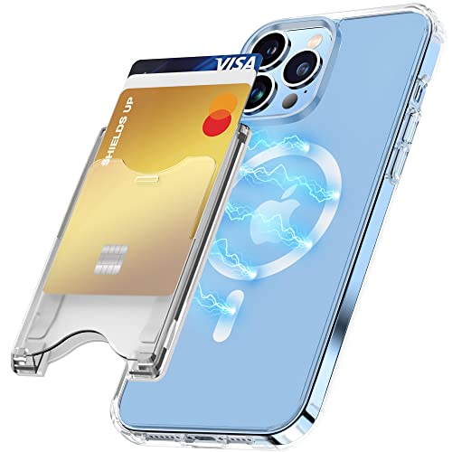 Shields Up for MagSafe Wallet Magnetic Card Holder Compatible with iPhone 14/14 Pro/14 Plus/14 Pro Max and iPhone 13/12 Series, Slim 3 Card Slot (Clear) from Shields Up Inc