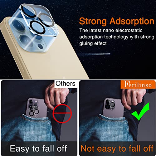 Ferilinso [6 Pack] Camera Lens Protector for iPhone 14 Pro iPhone 14 Pro Max Accessories Camera Cover 9H Glass Unbreakable Protection Case Friendly No Distortion or Difference in Ppcture quality by Ferilinso
