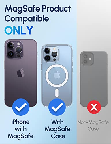 Shields Up for MagSafe Wallet Magnetic Card Holder Compatible with iPhone 14/14 Pro/14 Plus/14 Pro Max and iPhone 13/12 Series, Slim 3 Card Slot (Clear) from Shields Up Inc