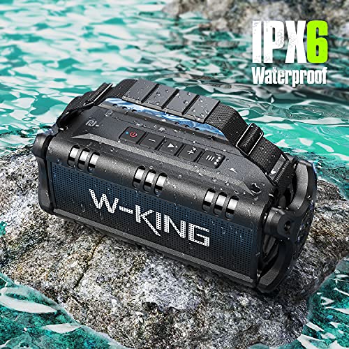 W-KING Bluetooth Speaker, 50W IPX6 Waterproof Loud Speakers Bluetooth Wireless, Large Outdoor Portable Bluetooth Speakers with Subwoofer for Deep Bass/Bluetooth 5.0/Power Bank/40H Play/TF/AUX/NFC/EQ by SHENZHEN WEIKING TECHNOLOGY CO.,LTD