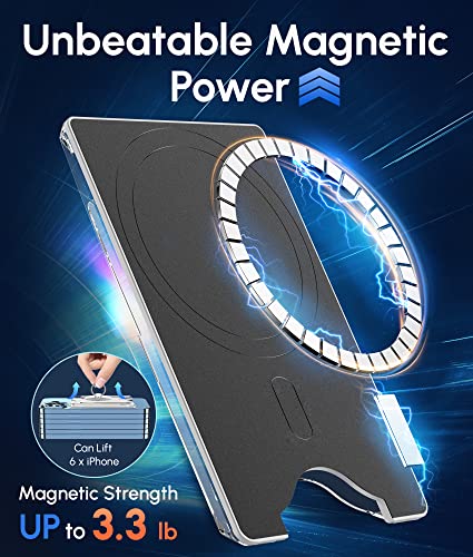 Shields Up for MagSafe Wallet Magnetic Card Holder Compatible with iPhone 14/14 Pro/14 Plus/14 Pro Max and iPhone 13/12 Series, Slim 3 Card Slot (Clear) from Shields Up Inc