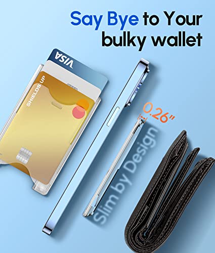 Shields Up for MagSafe Wallet Magnetic Card Holder Compatible with iPhone 14/14 Pro/14 Plus/14 Pro Max and iPhone 13/12 Series, Slim 3 Card Slot (Clear) from Shields Up Inc