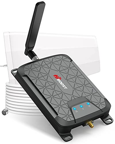 HiBoost Cell Phone Signal Booster for Home - Coverage up to 1500 sq ft | Cell Signal Boosts 5G/4G LTE - Verizon, AT&T, T-Mobile | Band 5, 12/17, 13 | App Remote Monitor | FCC Approved Cell Booster from HiBoost