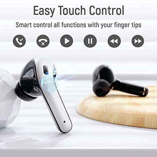 Wireless Earbuds Bluetooth Headphones 60H Playtime Ear Buds with LED Power Display Charging Case Earphones in-Ear Earbud with Microphone for Android Cell Phone Gaming Computer Laptop Sport Black from ZINGBIRD