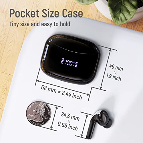 Wireless Earbuds Bluetooth Headphones 60H Playtime Ear Buds with LED Power Display Charging Case Earphones in-Ear Earbud with Microphone for Android Cell Phone Gaming Computer Laptop Sport Black from ZINGBIRD