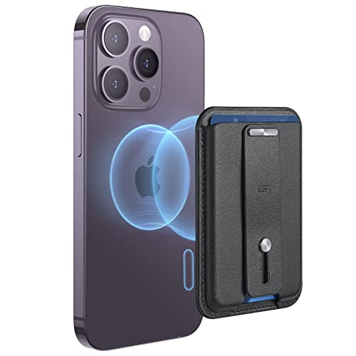 ESR MagSafe Wallet (HaloLock), iPhone Wallet with Secure-Grip Finger Loop, Magnetic Wallet for iPhone 14/13/12 Series, Not for 13/12 Mini, 3-Card Holder, Vegan Leather, MagSafe Accessories, Black by Electronic Silk Road Corp