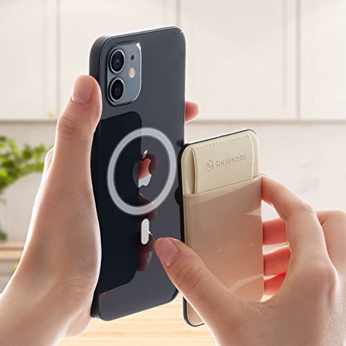 Sinjimoru Privacy Cover Magnetic Card Holder, Magnetic Phone Wallet Stick on as Credit Card Holder for Apple MagSafe Compatible with iPhone 12/13/14 Series. M-Flap Black from Sinjimoru Co.Ltd