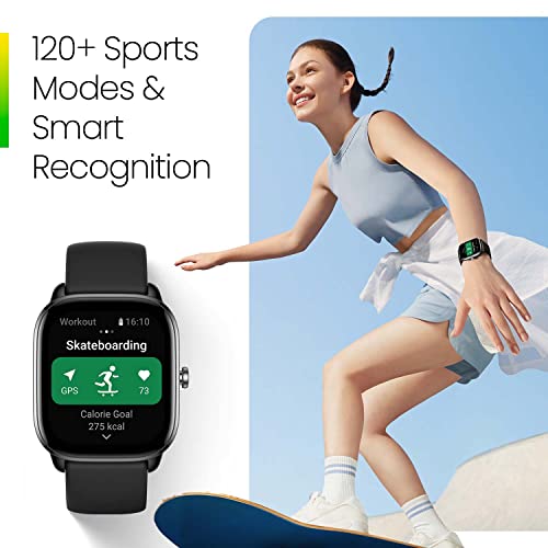 Amazfit GTS 4 Mini Smart Watch for Women Men, Alexa Built-in, GPS, Fitness Tracker with 120+ Sport Modes, 15-Day Battery Life, Heart Rate Blood Oxygen Monitor, Android Phone iPhone Compatible-Black by Amazfit