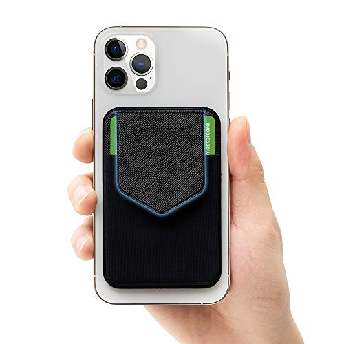 Sinjimoru Privacy Cover Magnetic Card Holder, Magnetic Phone Wallet Stick on as Credit Card Holder for Apple MagSafe Compatible with iPhone 12/13/14 Series. M-Flap Black from Sinjimoru Co.Ltd