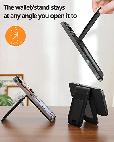 Magnetic Wallet, Magsafe Wallet Adjustable Stand, Magnetic Card Holder, â¥10 Cards, 4 Card Slots, for iPhone 14 Pro Max/14 Plus/14 Pro/14/13/13 Pro/13 Pro Max/12/12 Pro/12 Pro Max, Not for iPhone Mini from Miroddi